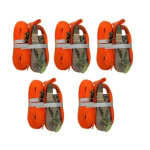 Banda Eslinga Amarre Carga Con Matraca 2x4.87m 5piezas Naranja