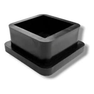 4 Tapon Polietileno Cuadrado 2 X 2 Para Ptr Interno Negro