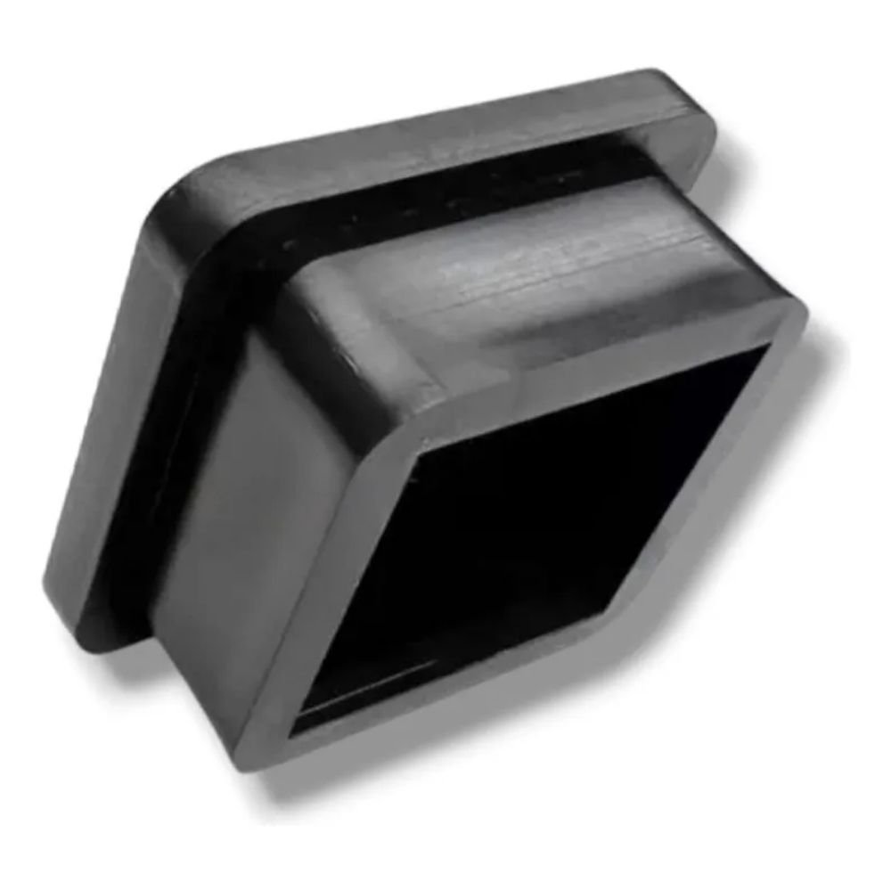 4 Tapon Polietileno Cuadrado 2 X 2 Para Ptr Interno Negro - Imagen 2