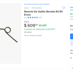 Resorte De Gatillo Beretta 84 85