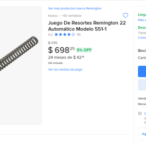 Juego De Resortes Remington 22 Automático Modelo 551-1