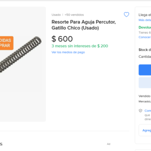 Resorte Para Aguja Percutor, Gatillo Chico