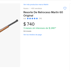 Resorte De Retroceso Marlin 60 Original