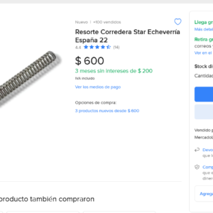 Resorte Corredera Star Echeverría España 22